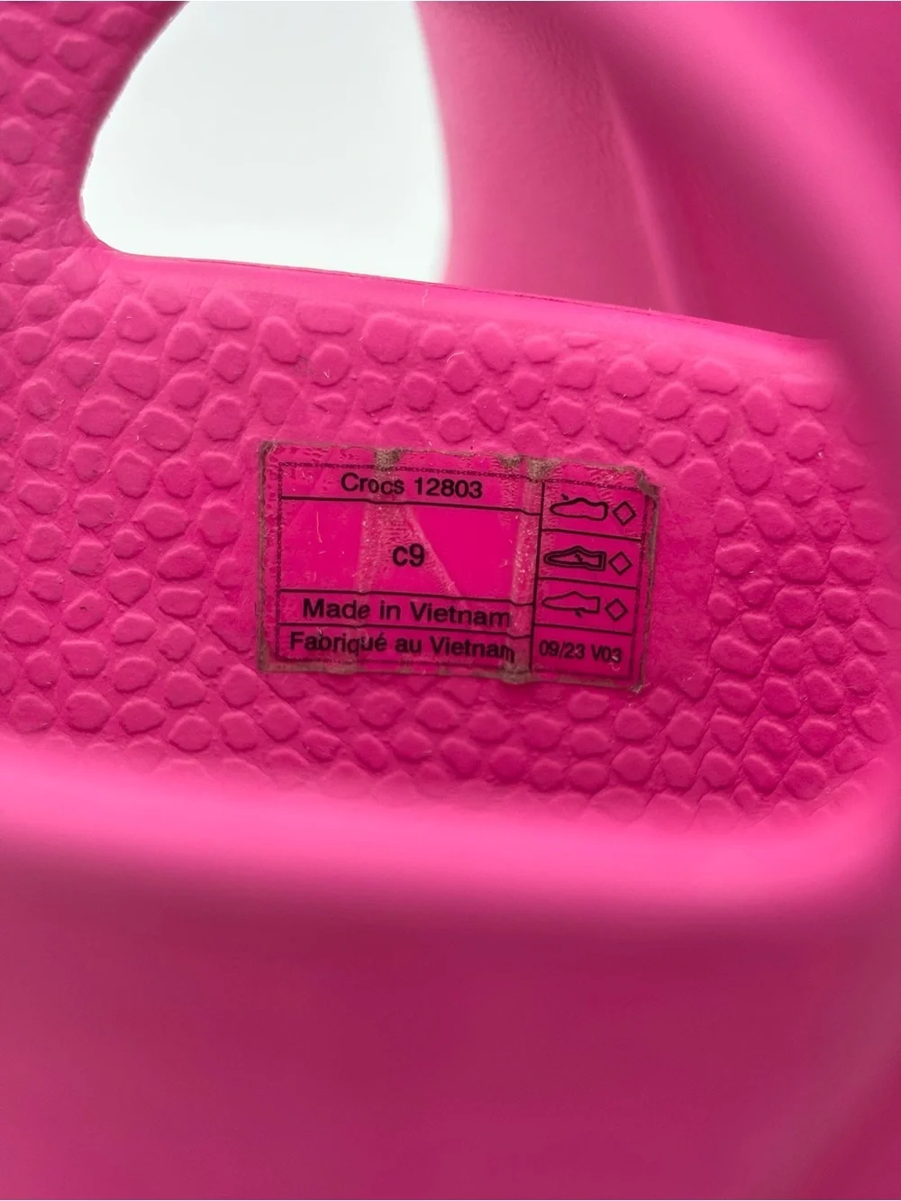 CROCS Kids Hot Pink Rain Boots with Hand-Hold Handles Size 9 Toddler